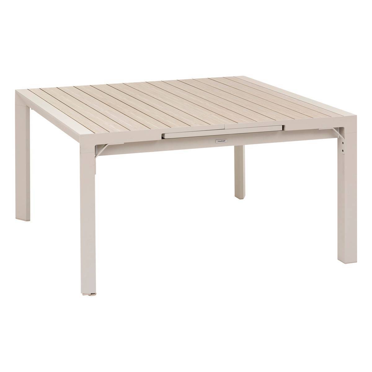 Hesperide - Table de jardin extensible carrée "Évasion" en aluminium lin et blanc traité époxy 10 places - Hespéride - Imagen 2