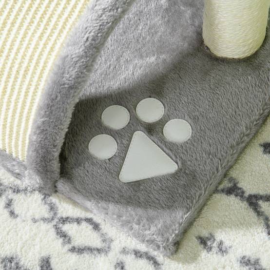 Arbre à Chat Compact pour Petits Chats Griffoir Sisal avec Plateforme et Jouet 46 cm Gris - ComfortXL Outdoor Living - Image 10