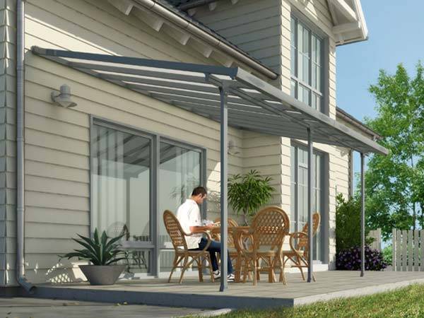 Chalet & Jardin - Toit terrasse gris avancée 3m - 16,1m2 Chalet & Jardin