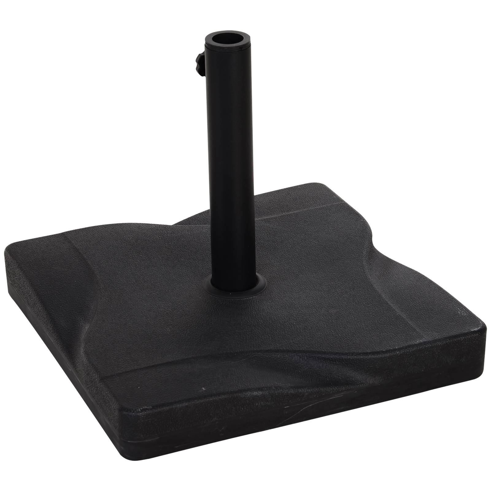 Outsunny - Base de lestage pour parasol carré dim. 41,5x41,5x33cm poids net 20kg HDPE ciment noir - OUTSUNNY - Image 1