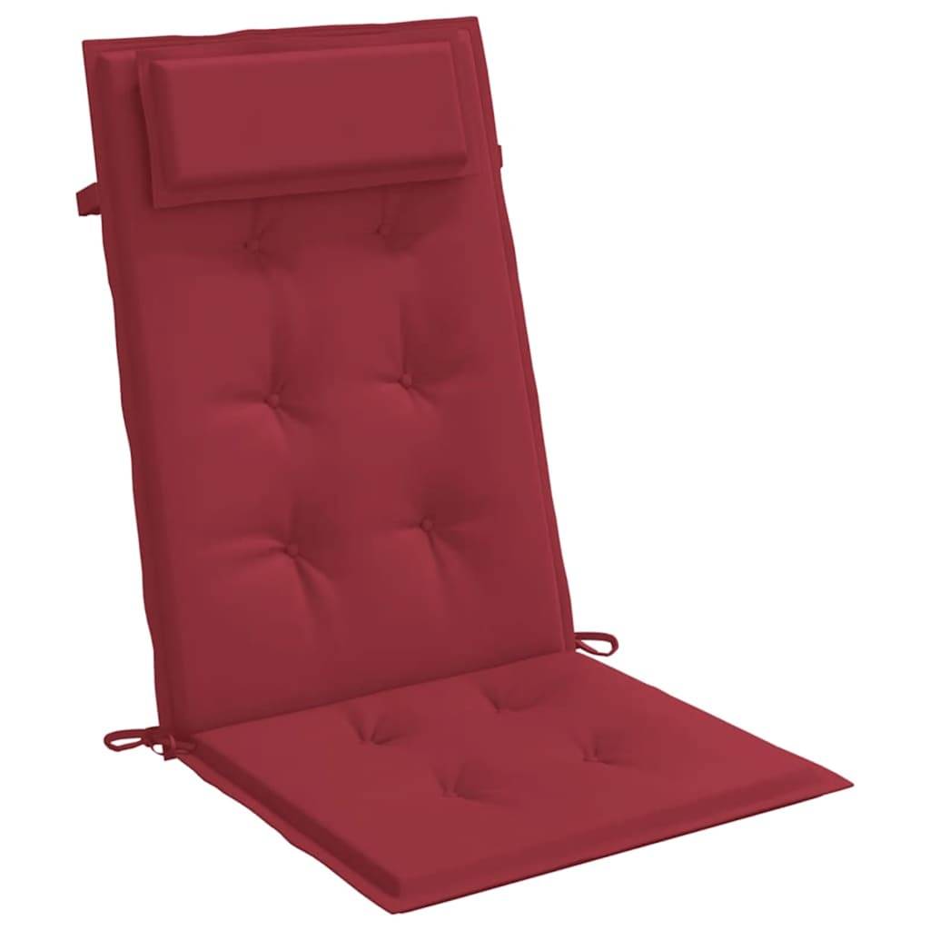 Coussins de chaise à dossier haut polyester rouge bordeaux 120 x 50 x 3 cm, poids:1.3kg - PANGIVO - Image 5