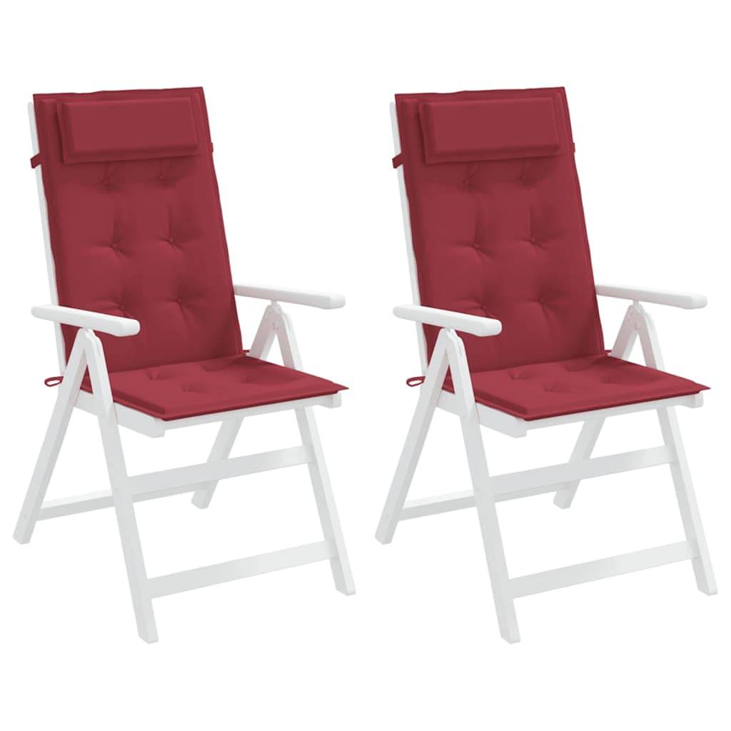 Coussins de chaise à dossier haut polyester rouge bordeaux 120 x 50 x 3 cm, poids:1.3kg - PANGIVO - Image 4