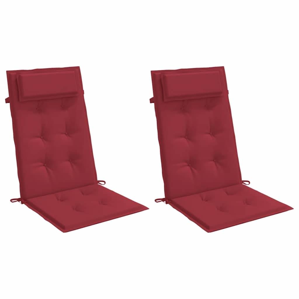 Coussins de chaise à dossier haut polyester rouge bordeaux 120 x 50 x 3 cm, poids:1.3kg - PANGIVO - Image 3