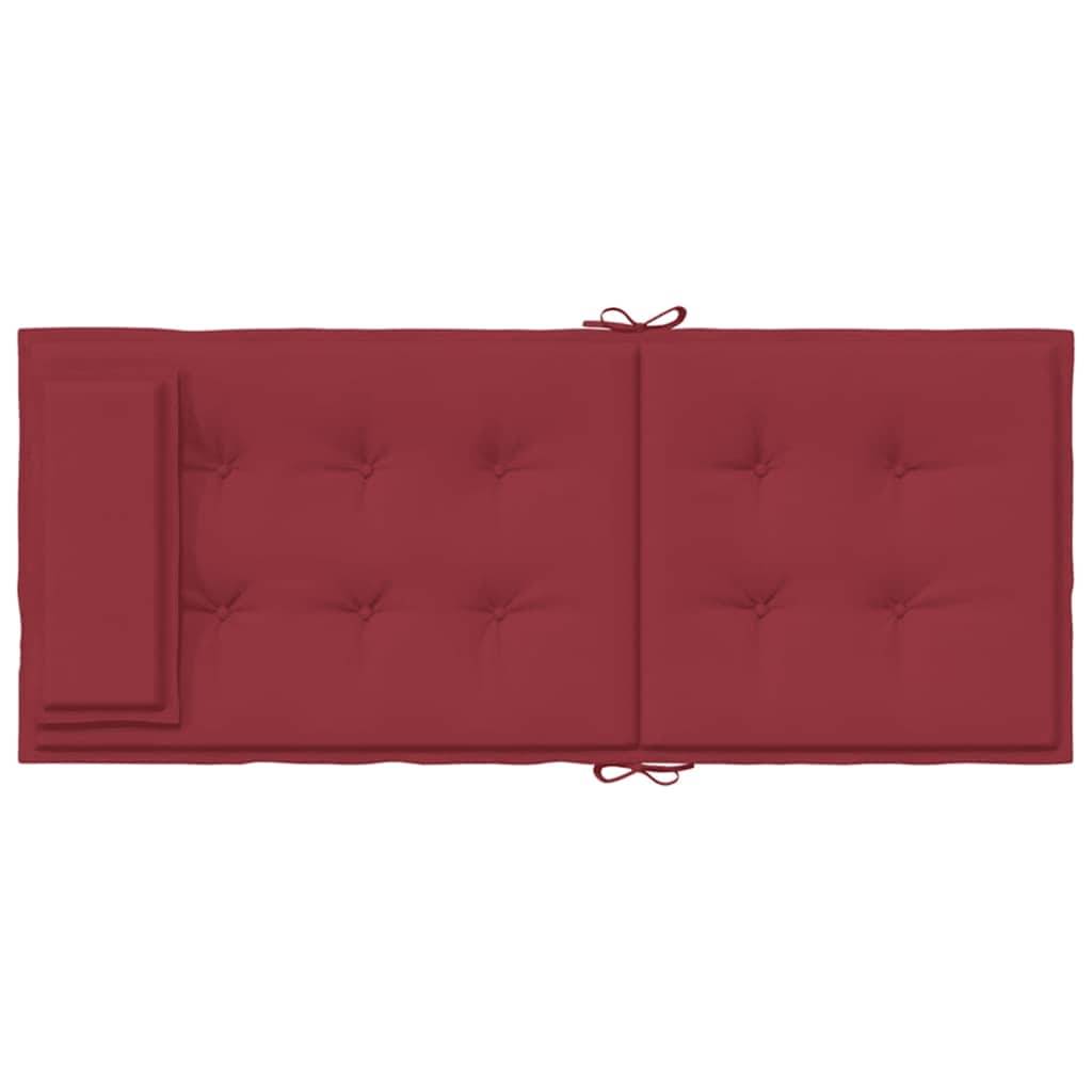 Coussins de chaise à dossier haut polyester rouge bordeaux 120 x 50 x 3 cm, poids:1.3kg - PANGIVO - Image 7