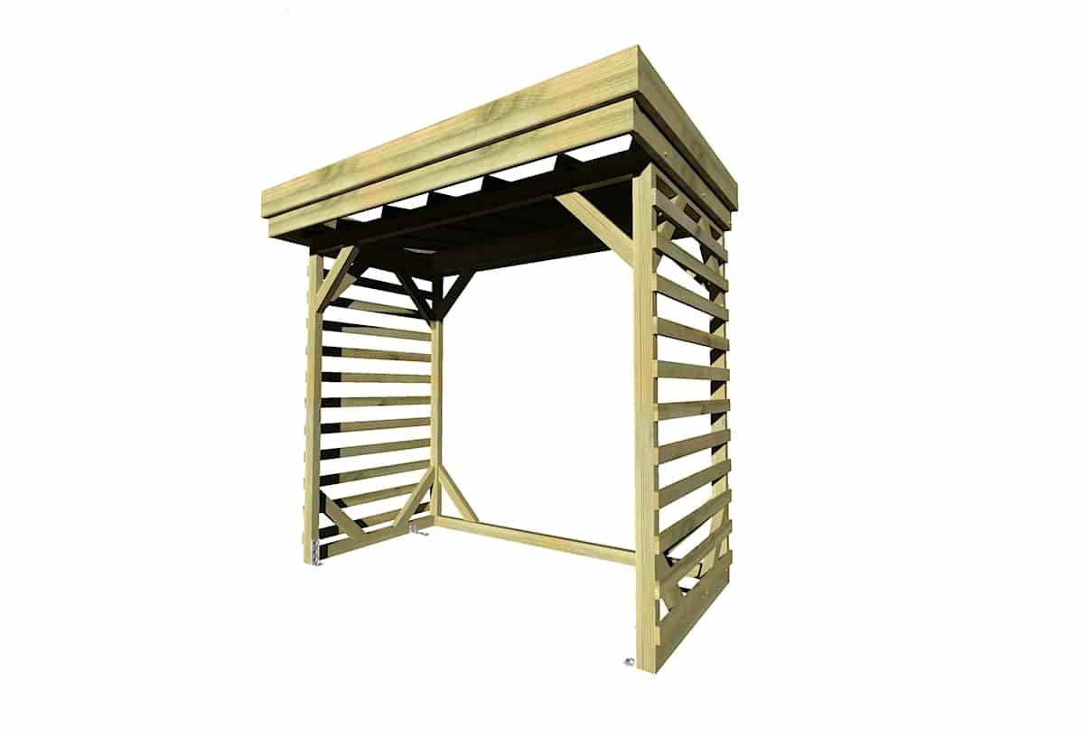 Sans Marque - ABRI Bûches en Bois - 2,8m2 - 2,15x1,31m - Pin Sylvestre traité Autoclave - Surface Int : 1,8m2 / 3 stères / Abri Français - Imagen 3