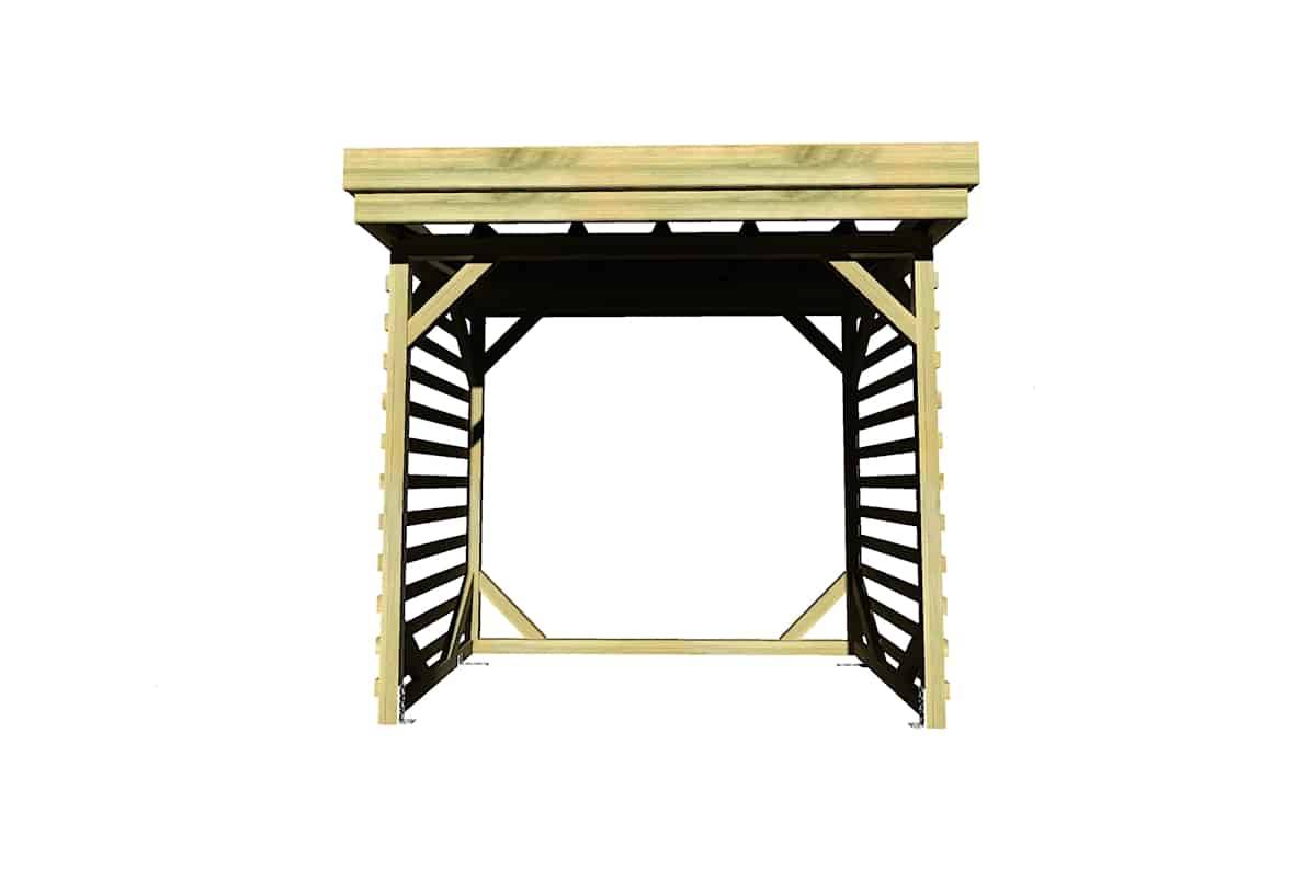 Sans Marque - ABRI Bûches en Bois - 2,8m2 - 2,15x1,31m - Pin Sylvestre traité Autoclave - Surface Int : 1,8m2 / 3 stères / Abri Français - Imagen 2