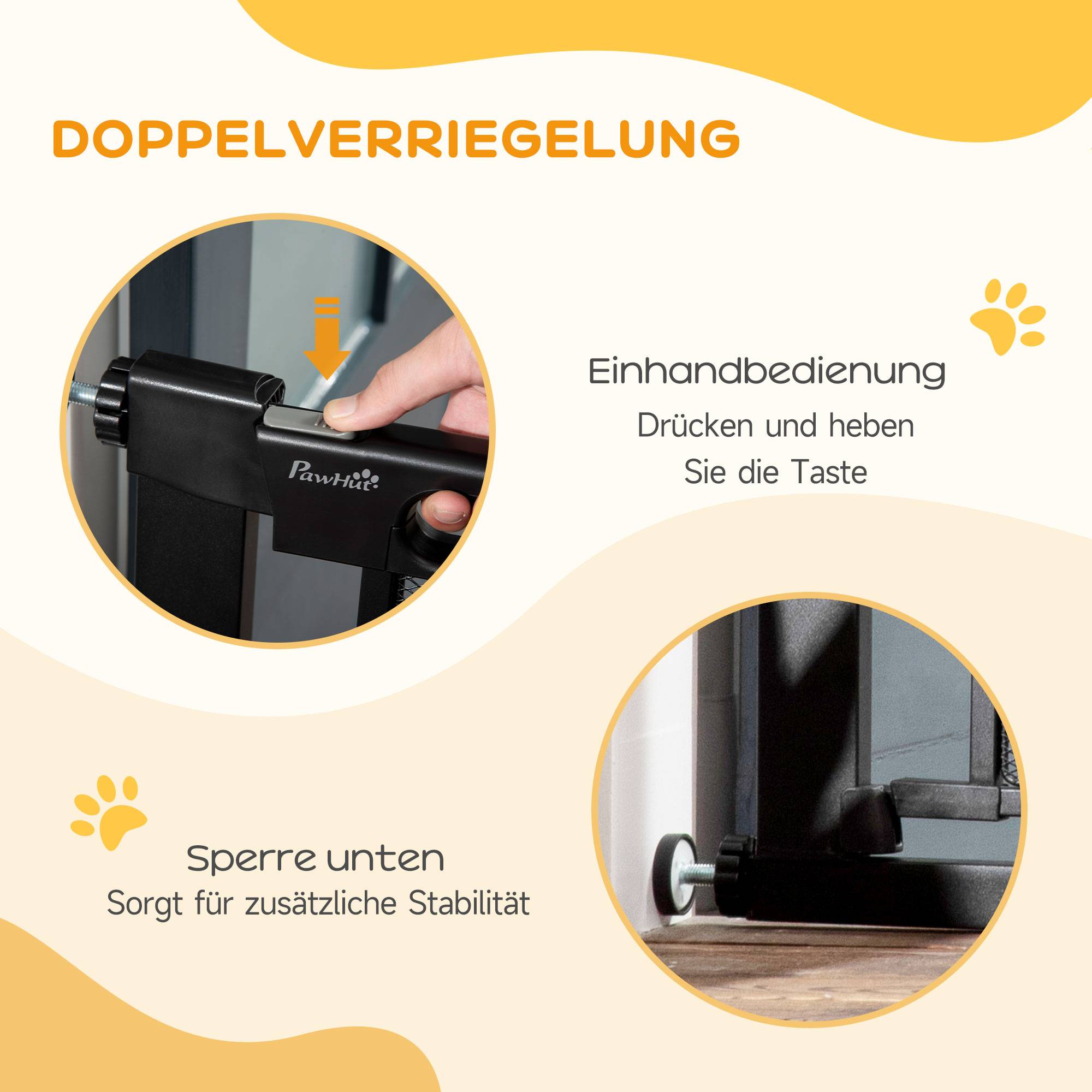 Sans Marque - Barrière pour animaux, réglable de 75 à 103 cm, noir - Image 6
