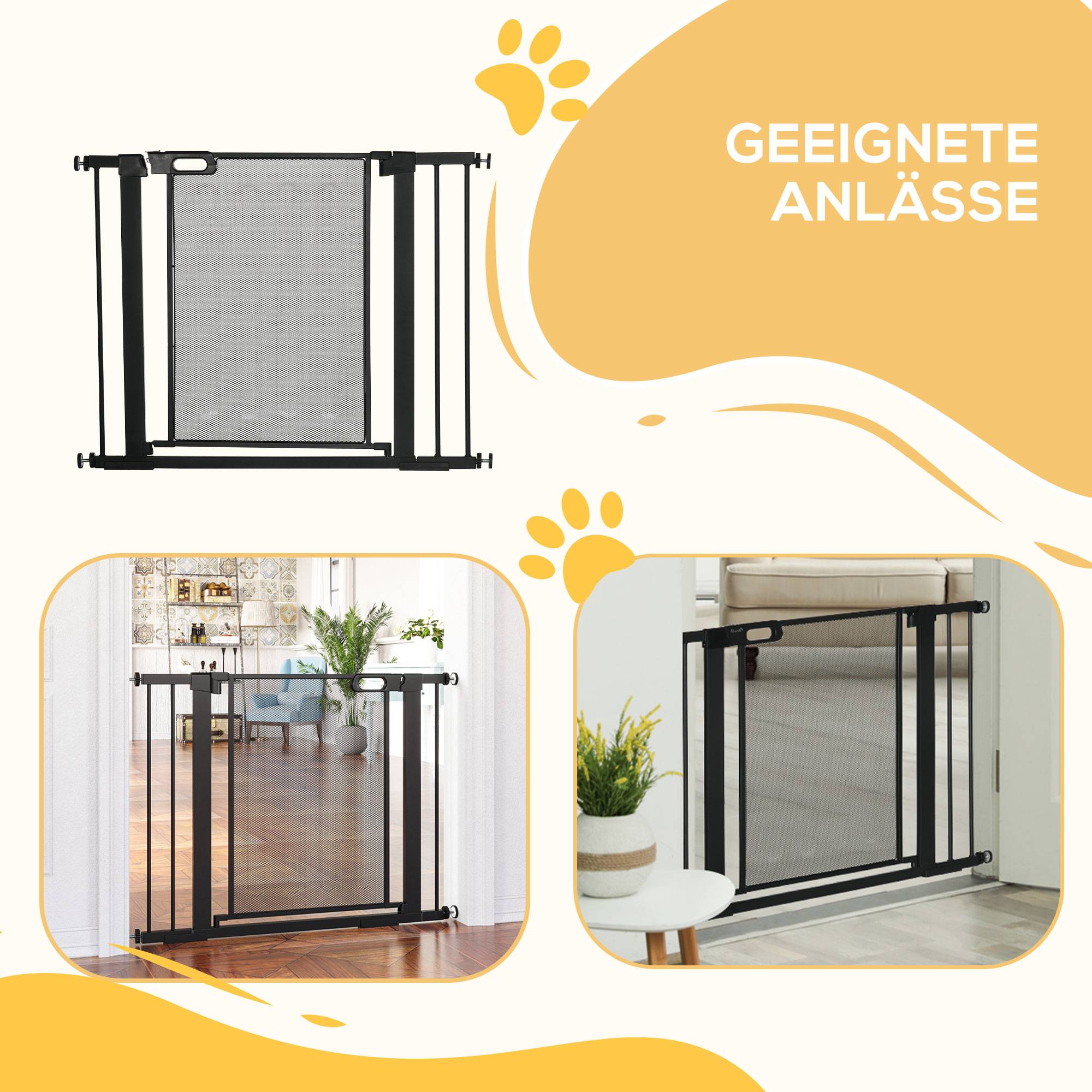 Sans Marque - Barrière pour animaux, réglable de 75 à 103 cm, noir - Image 9