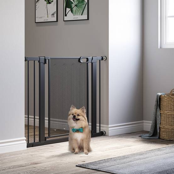 Sans Marque - Barrière pour animaux, réglable de 75 à 103 cm, noir - Image 4