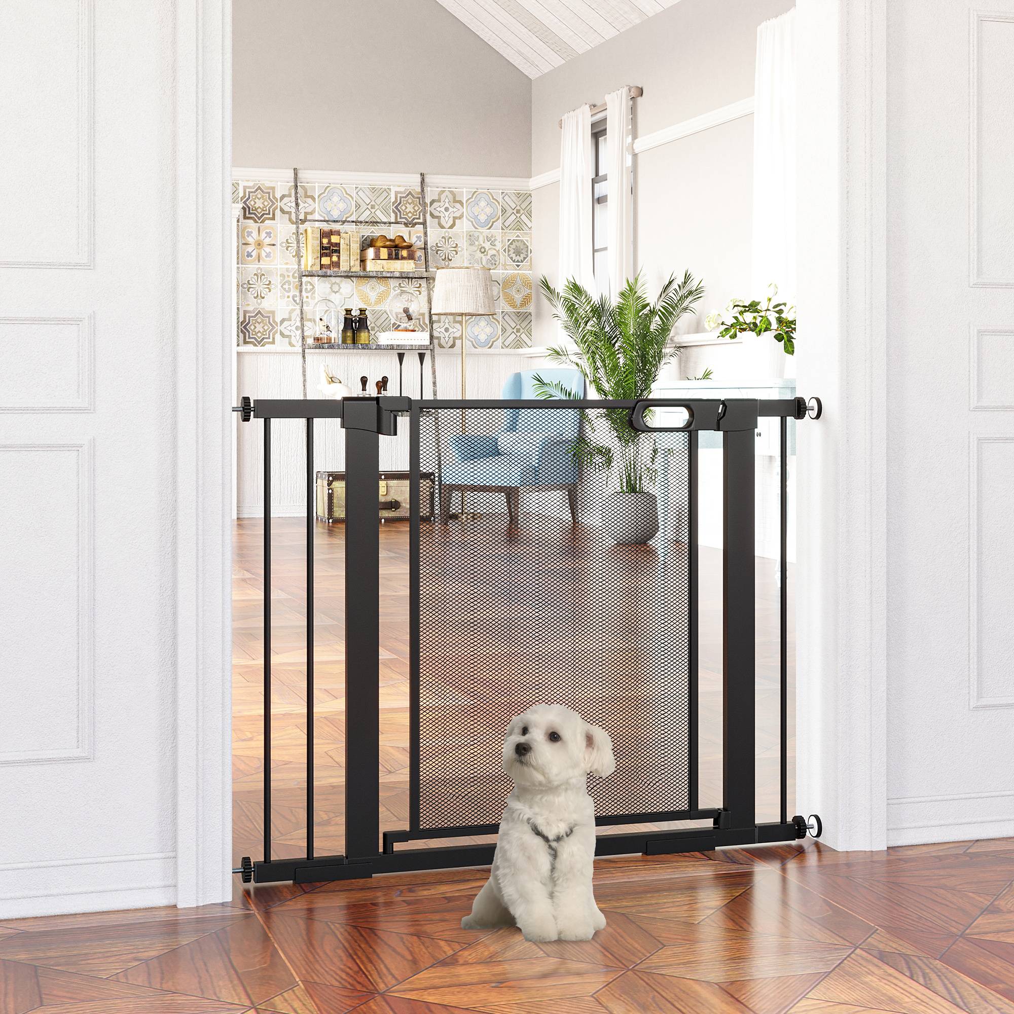 Sans Marque - Barrière pour animaux, réglable de 75 à 103 cm, noir - Image 3
