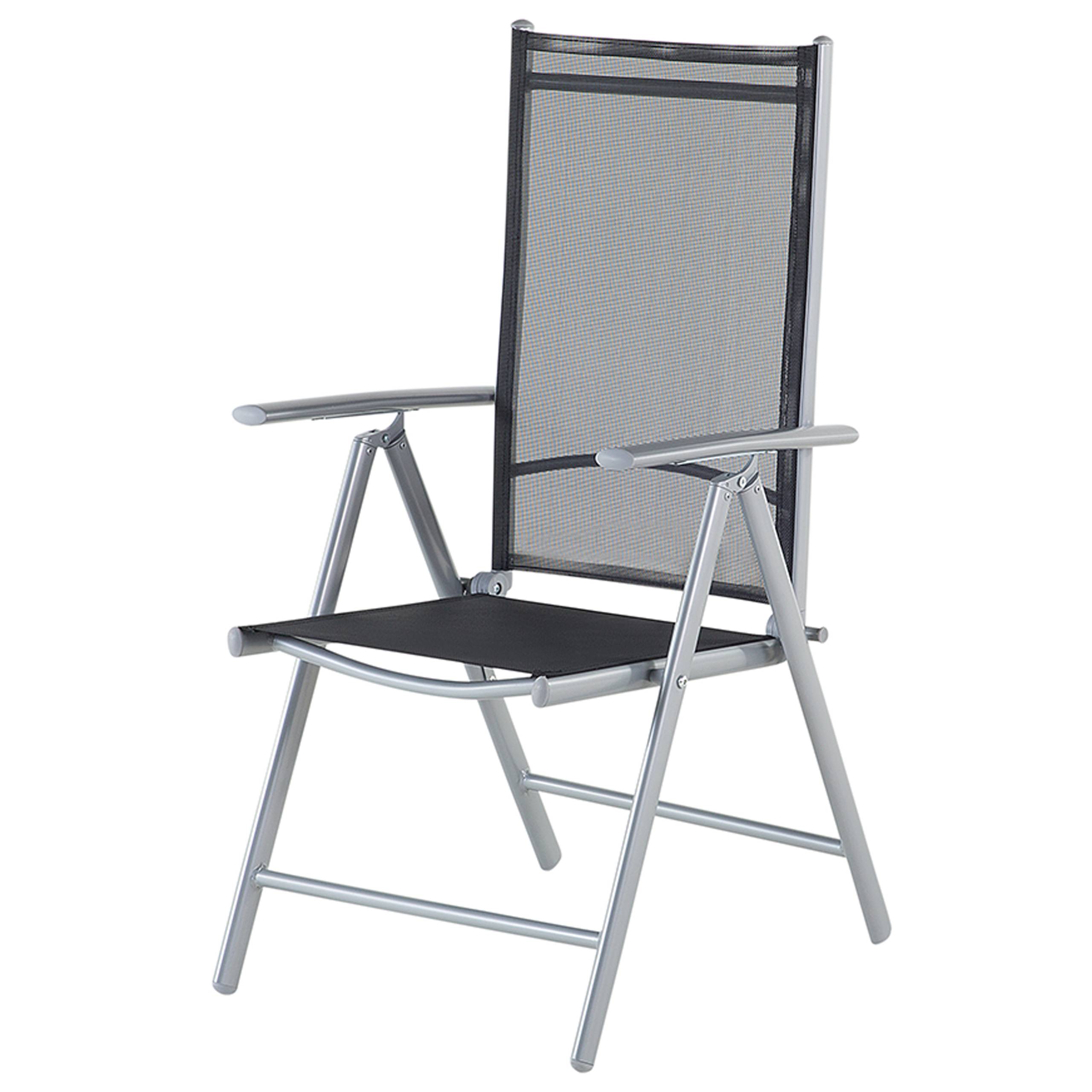 Set de salle à manger, 6 Personnes Aluminium Noir CATANIA - Beliani - Image 6