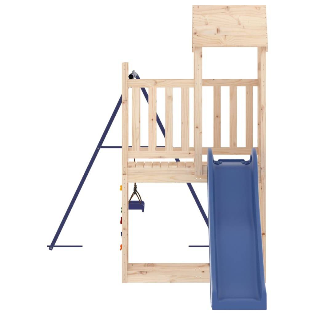 Helloshop26 - Aire de jeux d'extérieur balançoires toboggan portiques robuste jeux jardin 424 x 186 x 214 cm bois de pin massif - Imagen 3