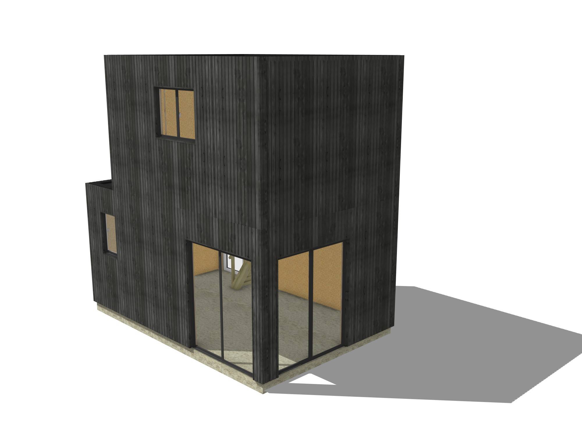 Studio de jardin bien isolé en bois 5,5 x 3,5 x 2,7 m / isolation RE2020 avec mezzanine et terrasse - Image 2