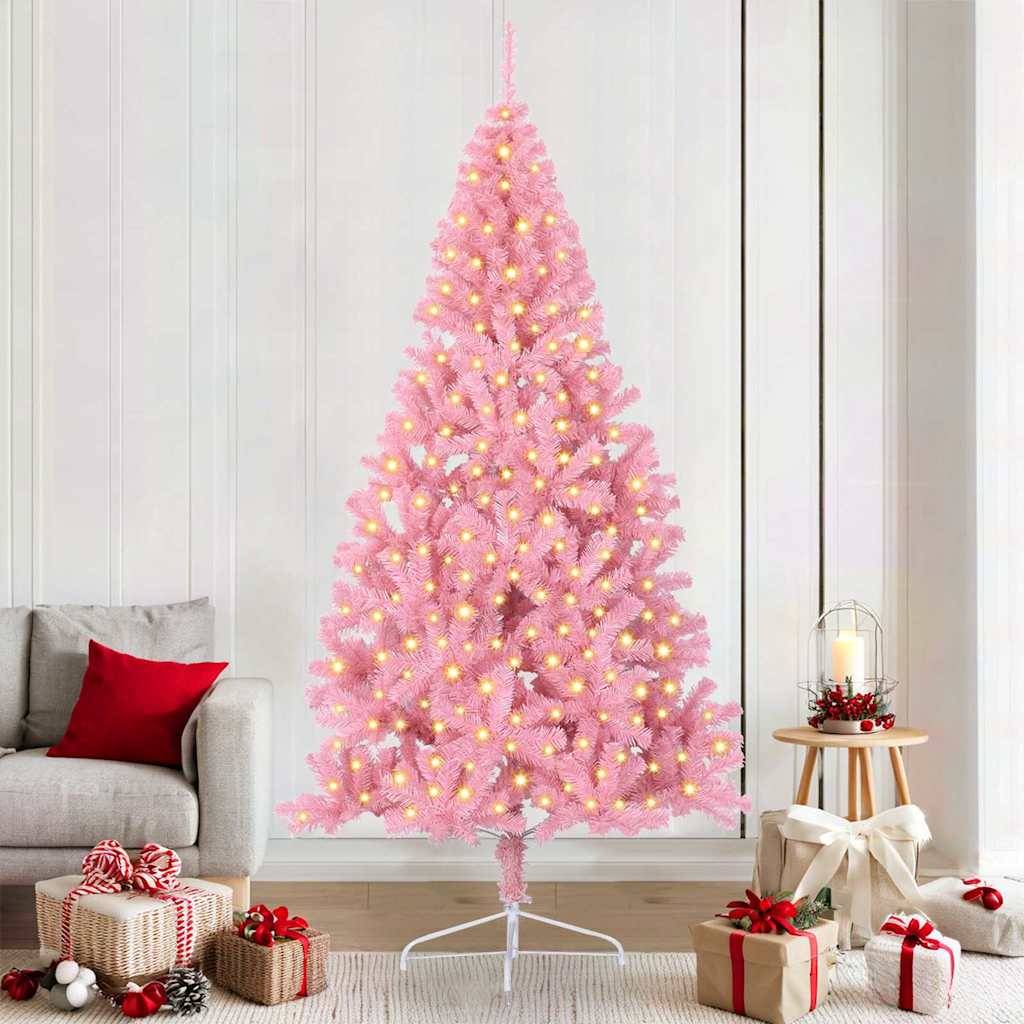 Vidaxl - Sapin de Noël artificiel pré-éclairé Rose 210 cm PVC vidaXL 3397085 - Image 1