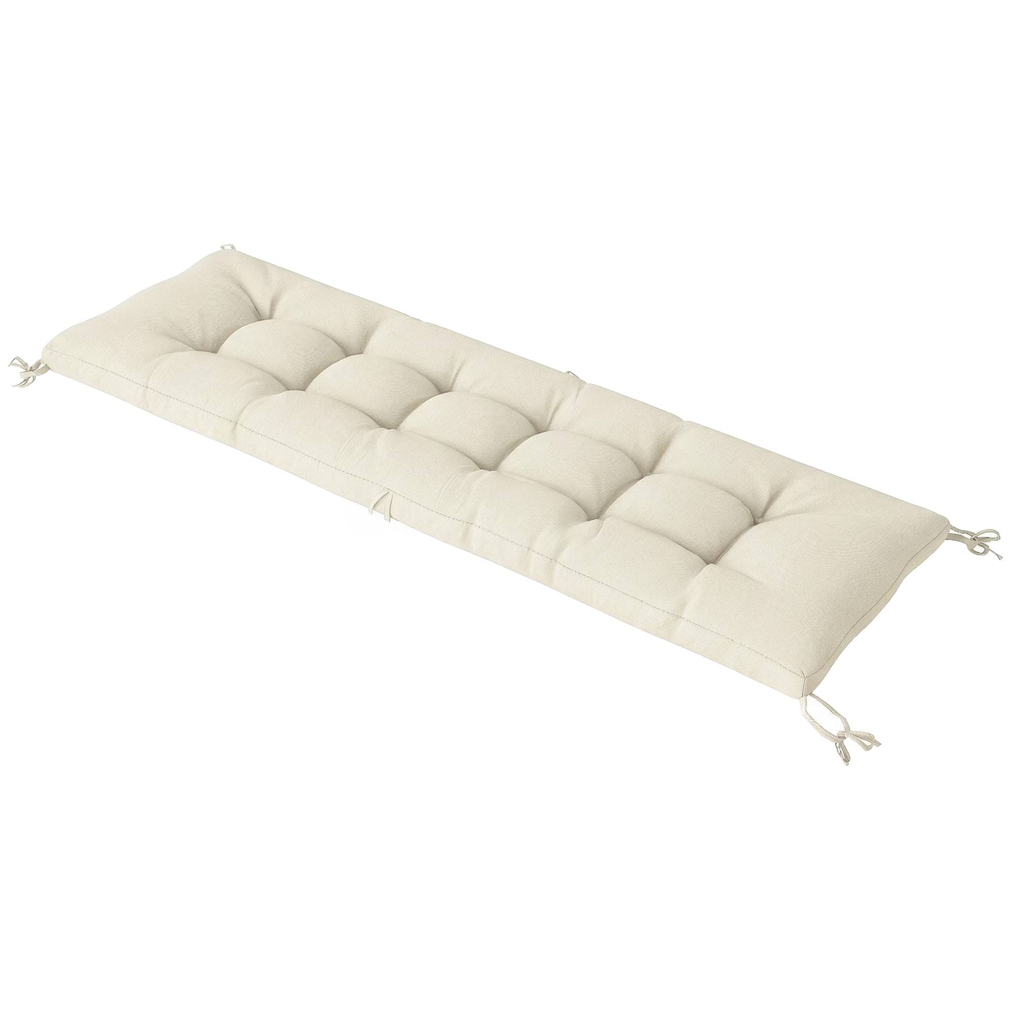 Coussin de palette amovible avec sangles de fixation, compatible avec la plupart des chaises longues, 198 x 65 x 13 cm, beige - Image 2