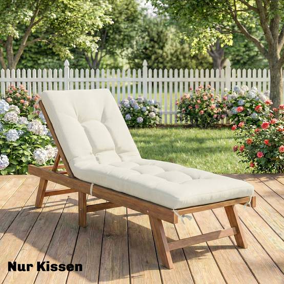 Coussin de palette amovible avec sangles de fixation, compatible avec la plupart des chaises longues, 198 x 65 x 13 cm, beige - Image 10
