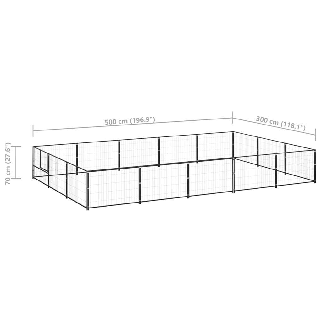 Helloshop26 - Chenil extérieur cage enclos parc animaux chien noir 15 m² acier - Imagen 2