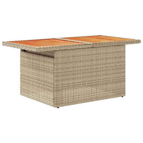 Salon de jardin 8 pcs beige résine tressée table bois réglable et rangement personnalisable – ComfortXL Outdoor Living - Image 6