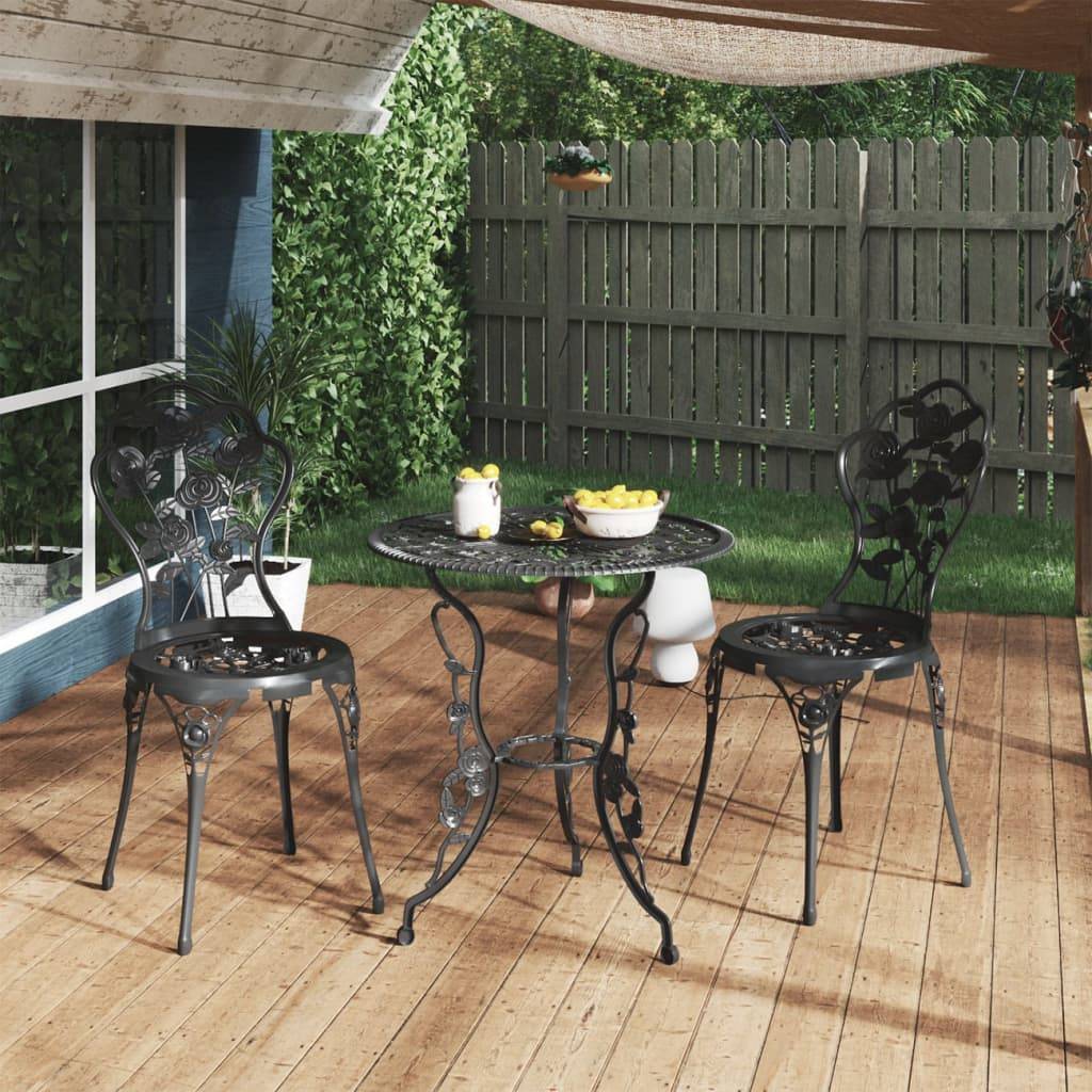 Vidaxl - Ensemble de bistro 3 pcs Aluminium coulé Noir vidaXL 317739 - Imagen 1