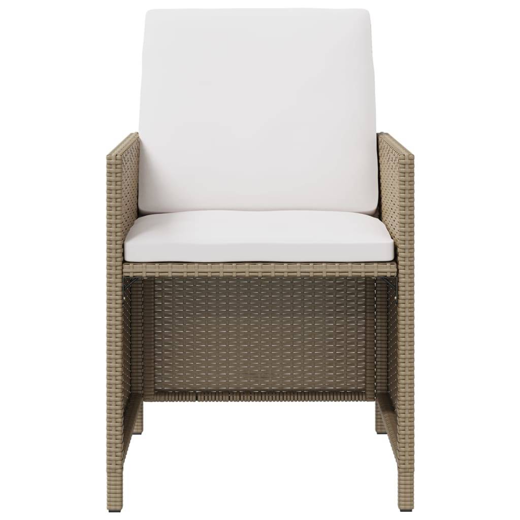 Maison Chic - Ensemble de 5 pcs table de jardin et chaises avec coussins - mobilier de jardin Poly rotin Beige-JU2742 - Image 5