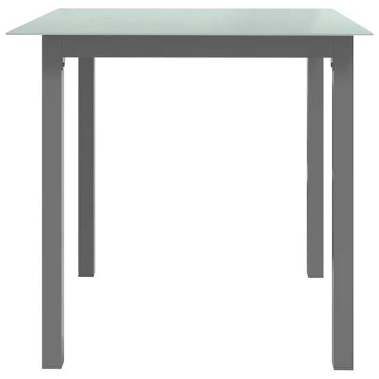 Table de jardin Aluminium et verre gris clair 80 x 80 x 74 cm - PANGIVO - Image 3