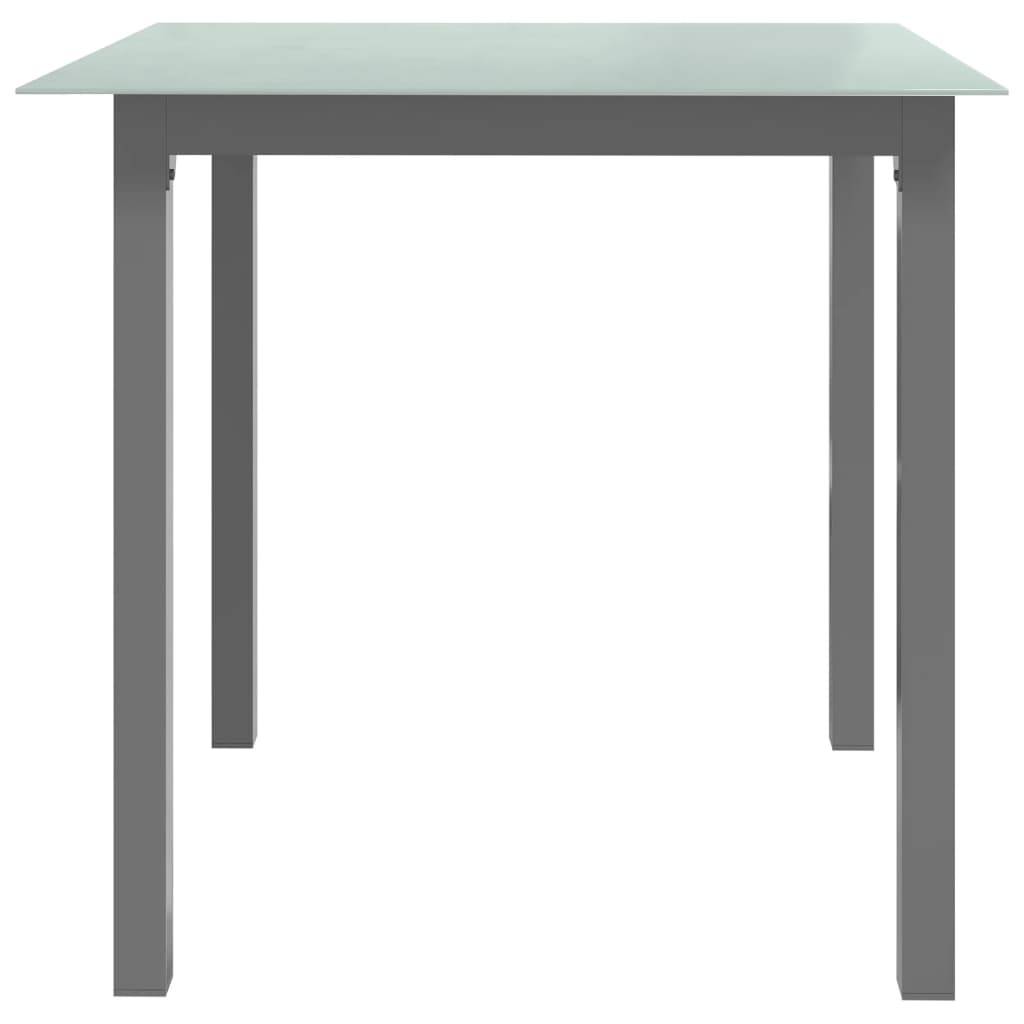 Table de jardin Aluminium et verre gris clair 80 x 80 x 74 cm - PANGIVO - Image 3
