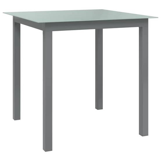 Table de jardin Aluminium et verre gris clair 80 x 80 x 74 cm - PANGIVO - Image 1