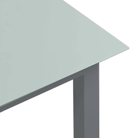 Table de jardin Aluminium et verre gris clair 80 x 80 x 74 cm - PANGIVO - Image 4