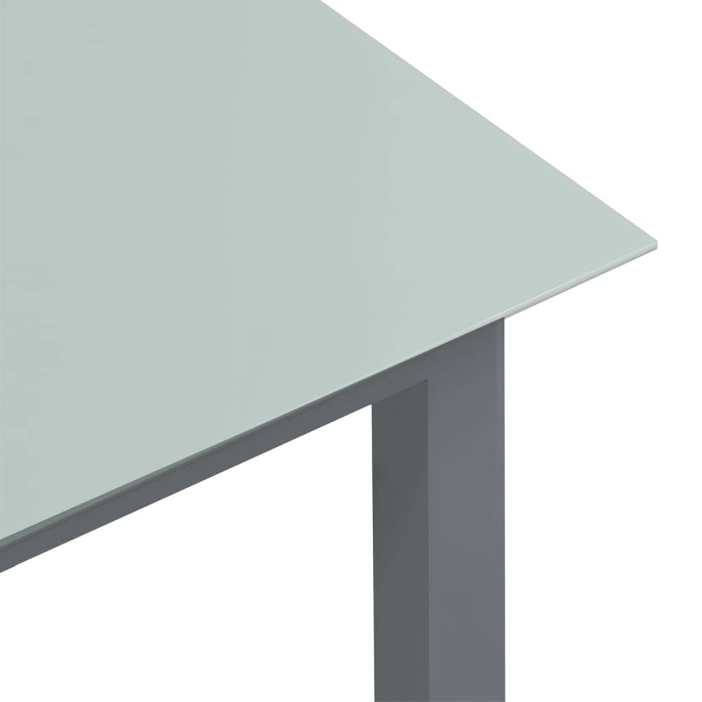 Table de jardin Aluminium et verre gris clair 80 x 80 x 74 cm - PANGIVO - Image 4