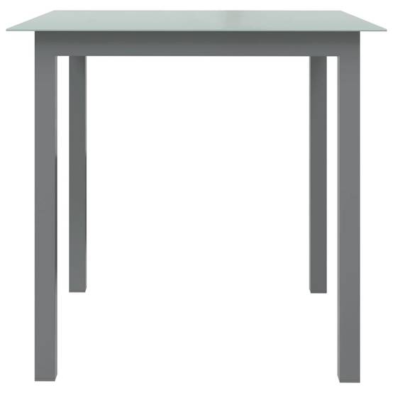 Table de jardin Aluminium et verre gris clair 80 x 80 x 74 cm - PANGIVO - Image 2