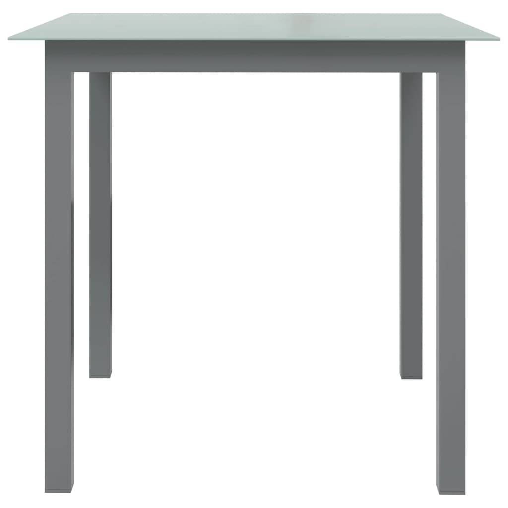 Table de jardin Aluminium et verre gris clair 80 x 80 x 74 cm - PANGIVO - Image 2