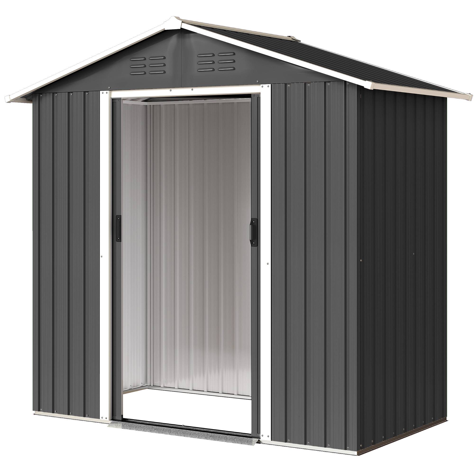 Sans Marque - Jardin ouvert métal grand espace extérieur portes coulissantes 194x107x191 cm gris - Image 2