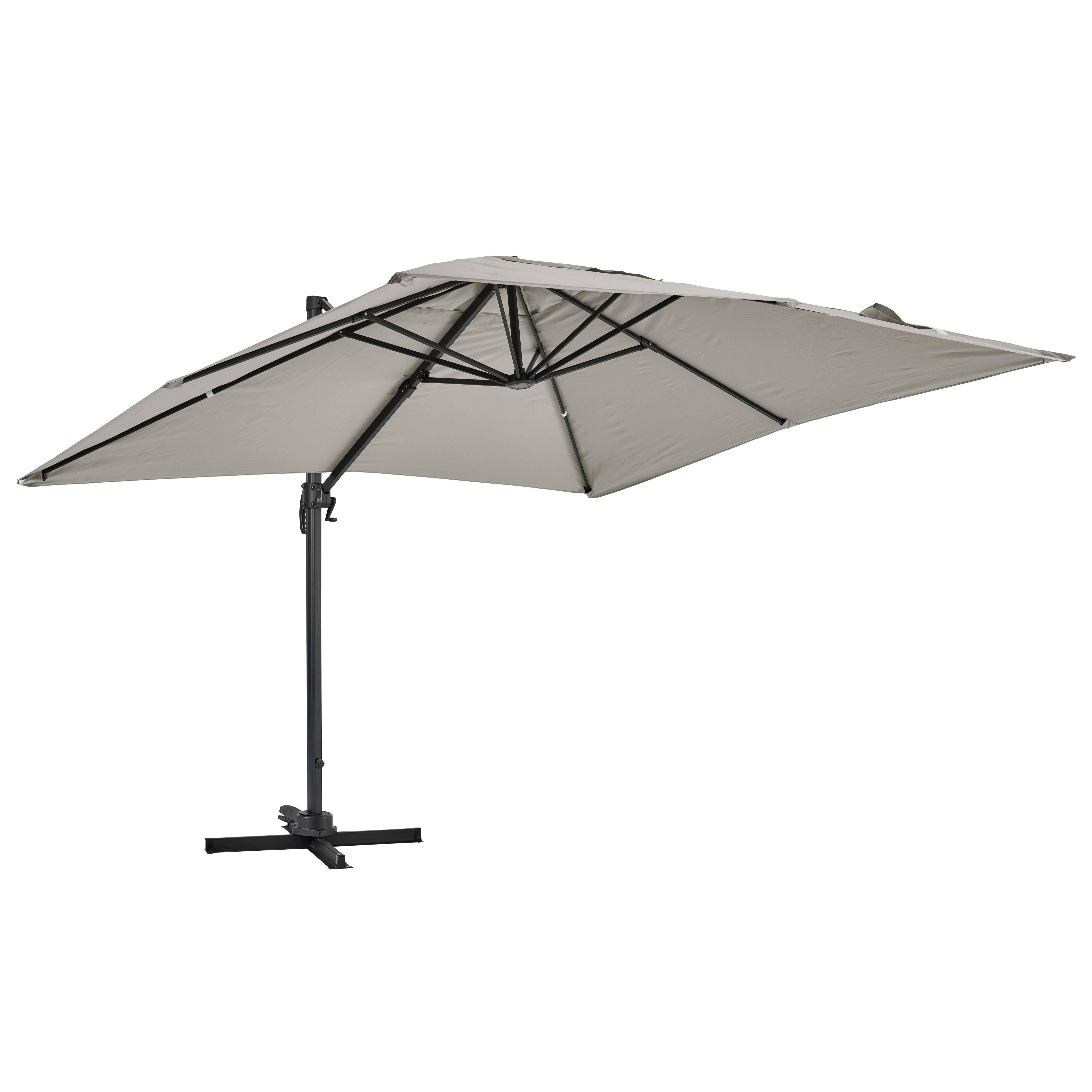 Oviala - Parasol déporté inclinable et rotatif 3 x 3m en aluminium taupe Malaga - Oviala - Imagen 1
