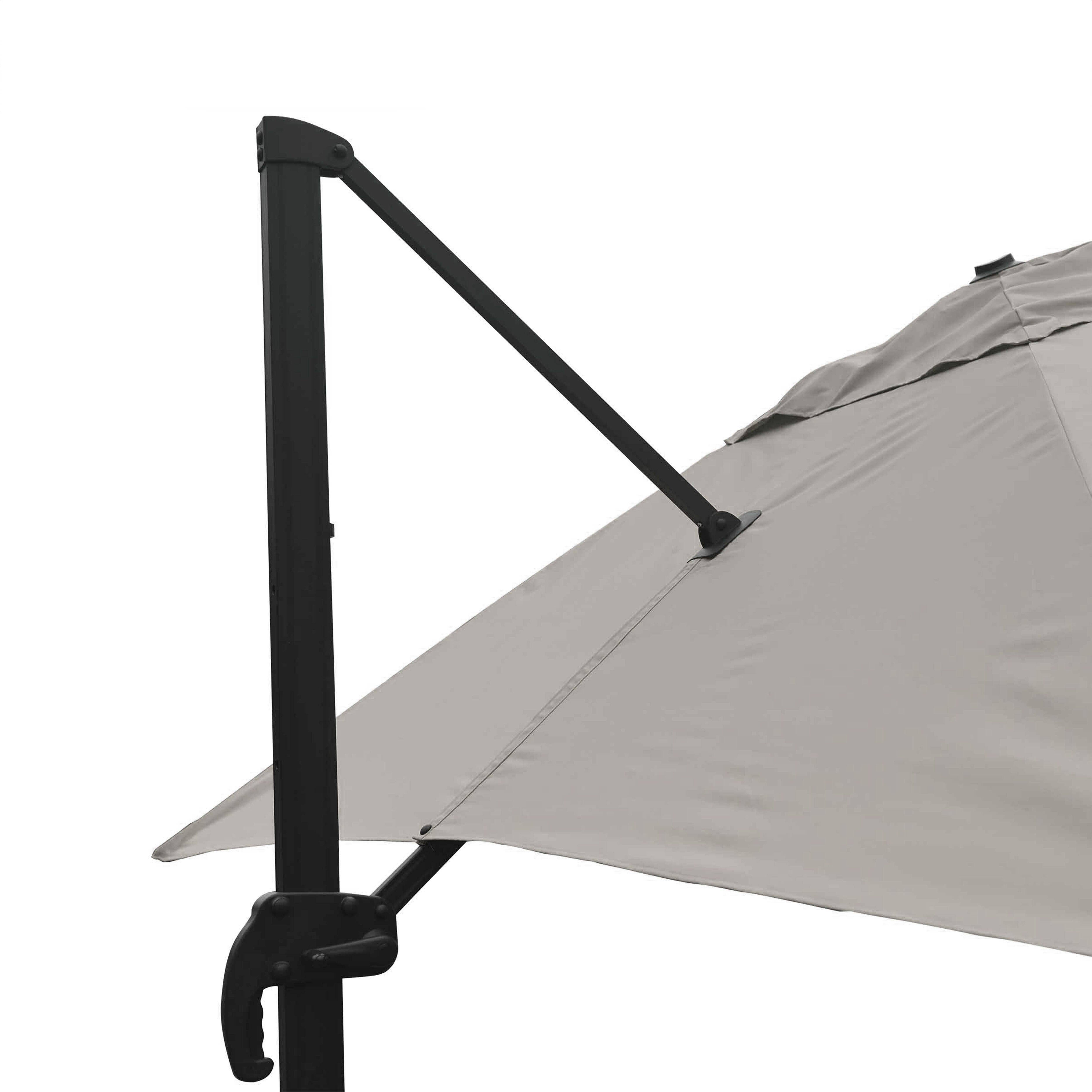Oviala - Parasol déporté inclinable et rotatif 3 x 3m en aluminium taupe Malaga - Oviala - Imagen 5