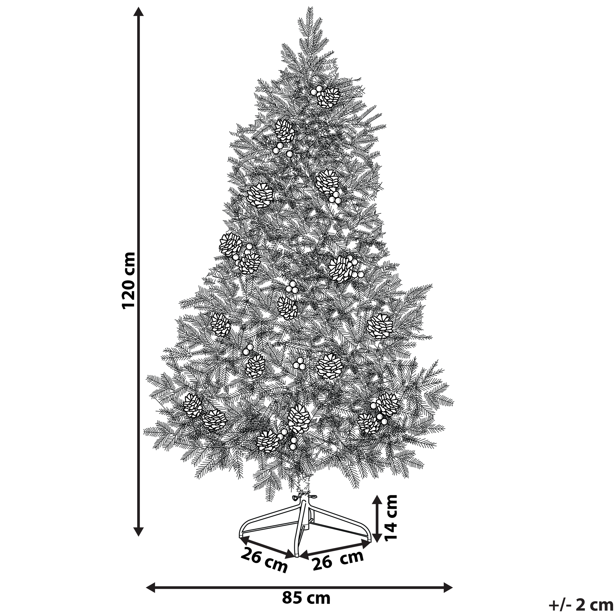 Beliani - Sapin de Noël PVC Vert foncé PALOMAR - Beliani - Imagen 3