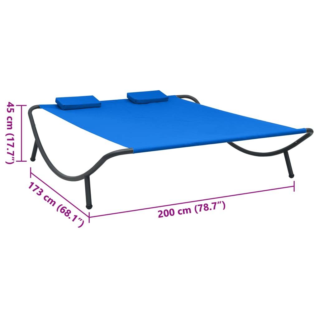 Prolenta Premium - Chaise longue pliante/transat Garinor Bleu 200 X 173 X 45 cm - P87209B - Image 7