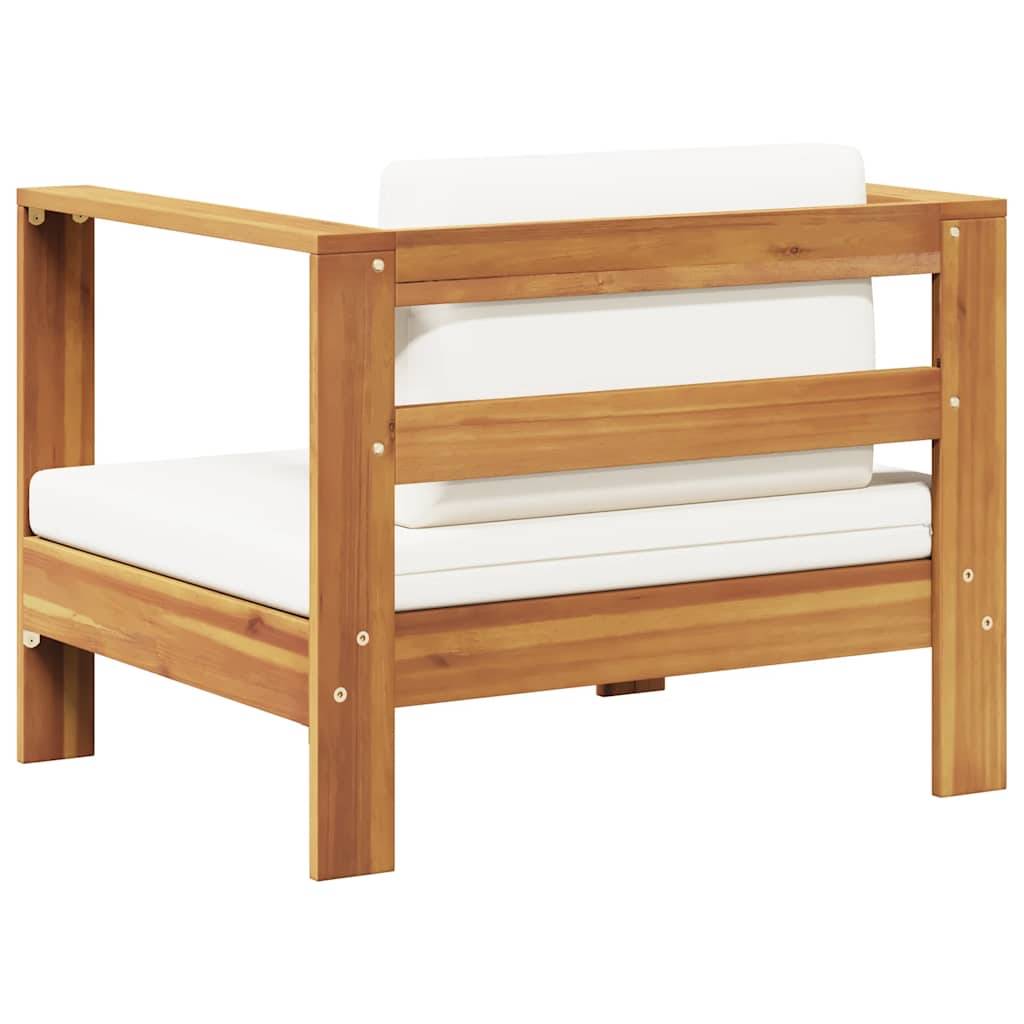 Vidaxl - Chaise de jardin avec coussin Crème Bois d'acacia solide vidaXL 47272 - Imagen 5