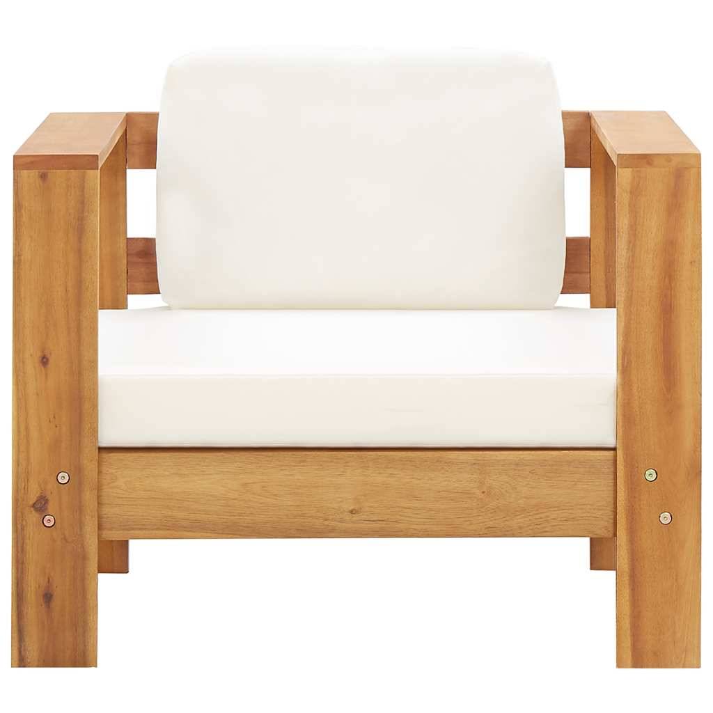 Vidaxl - Chaise de jardin avec coussin Crème Bois d'acacia solide vidaXL 47272 - Imagen 6