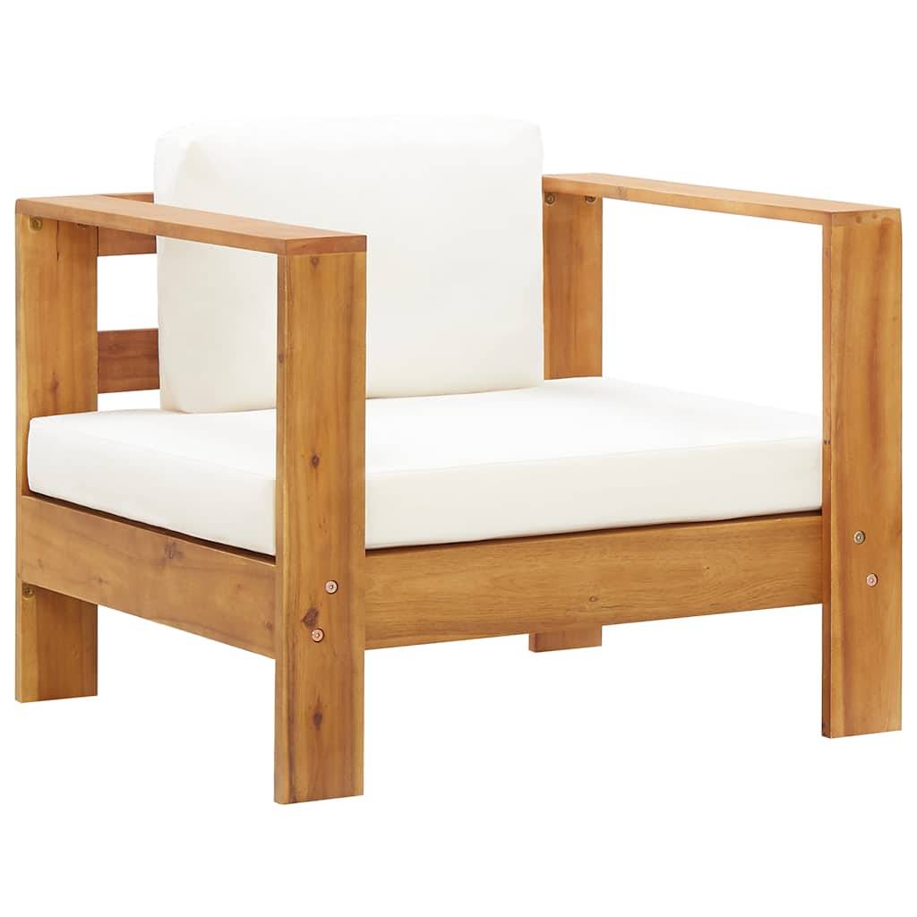 Vidaxl - Chaise de jardin avec coussin Crème Bois d'acacia solide vidaXL 47272 - Imagen 2