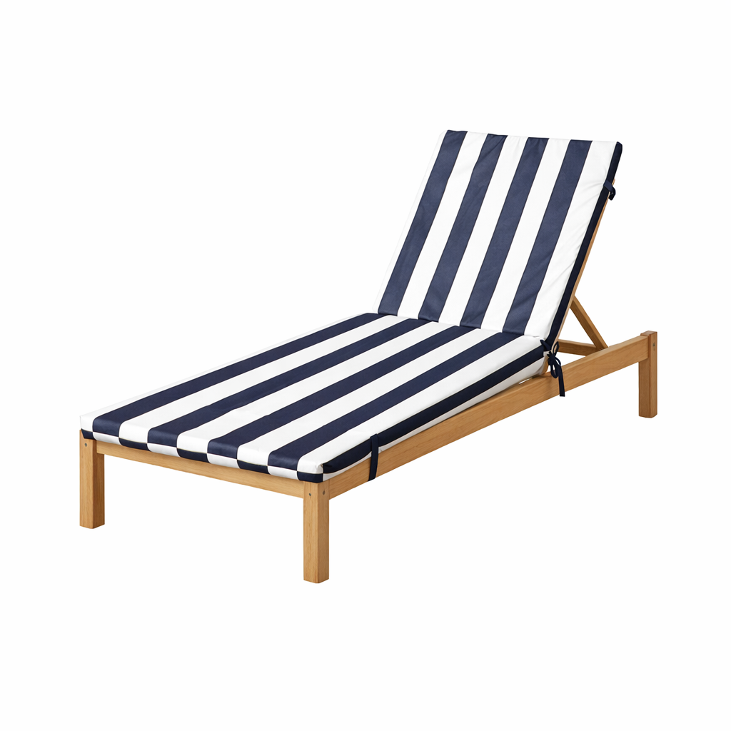 Home Maison - Matelas bain de soleil imperméable déhoussable à rayures pour transat ARCACHON - HOME MAISON - Polyester - Bleu Foncé - Image 1