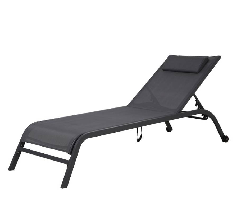 Transat de jardin en acier gris anthracite GOZO - Imagen 4