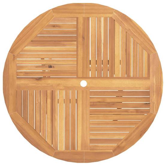 Table de Jardin Pliante Ronde Ø110cm en Bois de Teck Massif avec Trou Parasol – ComfortXL Outdoor Living - Image 6