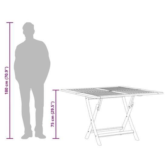 Table de Jardin Pliante Ronde Ø110cm en Bois de Teck Massif avec Trou Parasol – ComfortXL Outdoor Living - Image 9