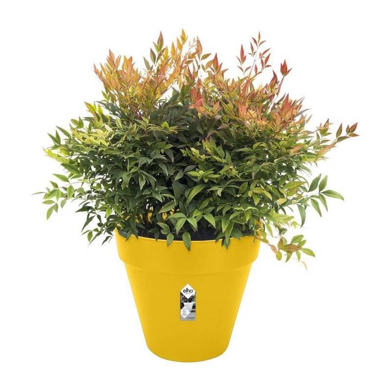 Elho - Pot De Fleurs Rond Loft Urban - Plastique - Percé - Réservoir - Avec Roulettes - ø40 - Ocre - Imagen 3