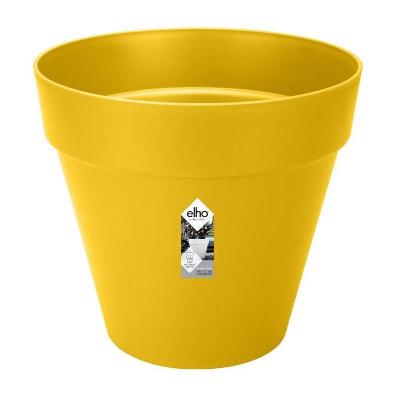 Elho - Pot De Fleurs Rond Loft Urban - Plastique - Percé - Réservoir - Avec Roulettes - ø40 - Ocre - Imagen 1