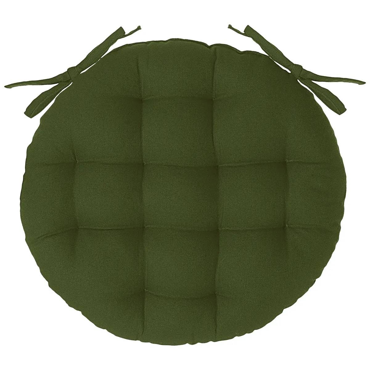 Galette de chaise ronde 38 cm Kaki - Image 1