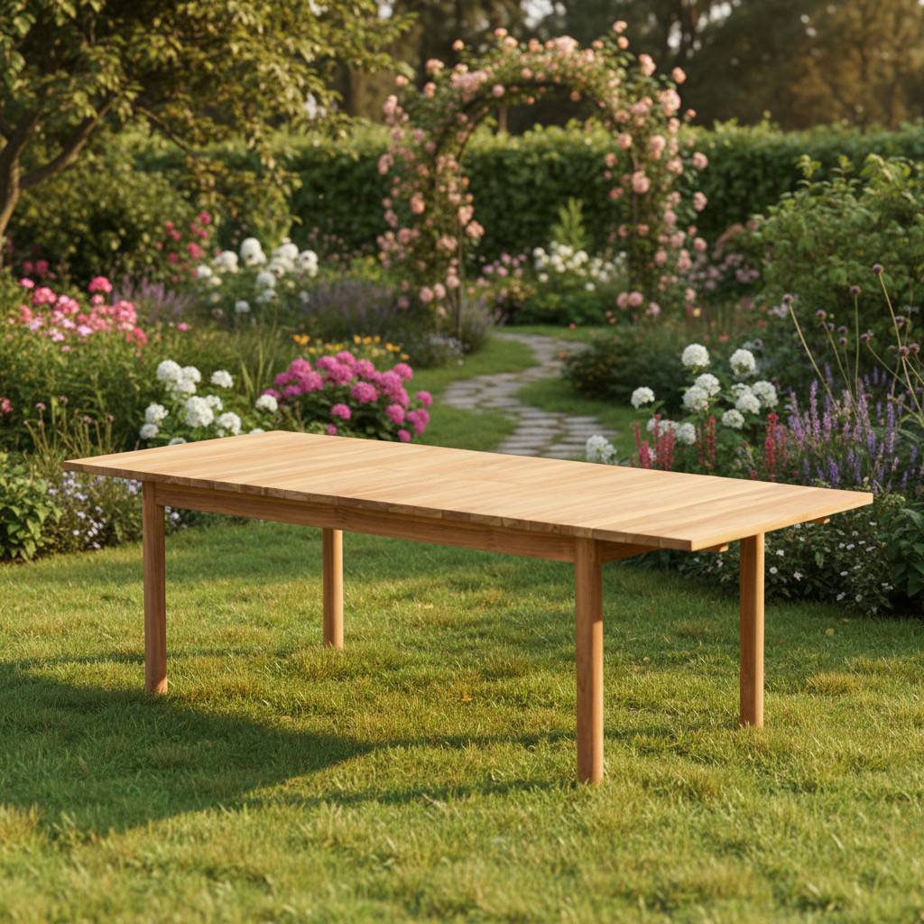 Table de jardin extensible rectangulaire teck massif 180/240 cm Auckland - TECK'Attitude - Image 3