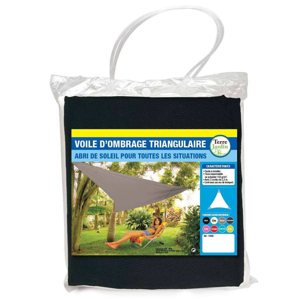 Terre Jardin - Voile d'ombrage triangulaire 3.6 mètres Noir - Imagen 1