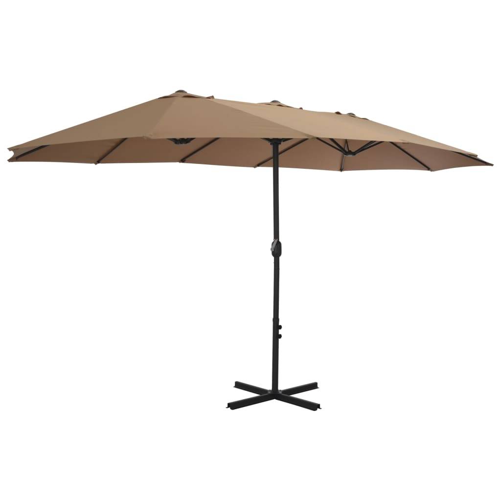 Vidaxl - Parasol d'extérieur et poteau en aluminium 460x270 cm taupe vidaXL 44870 - Imagen 2