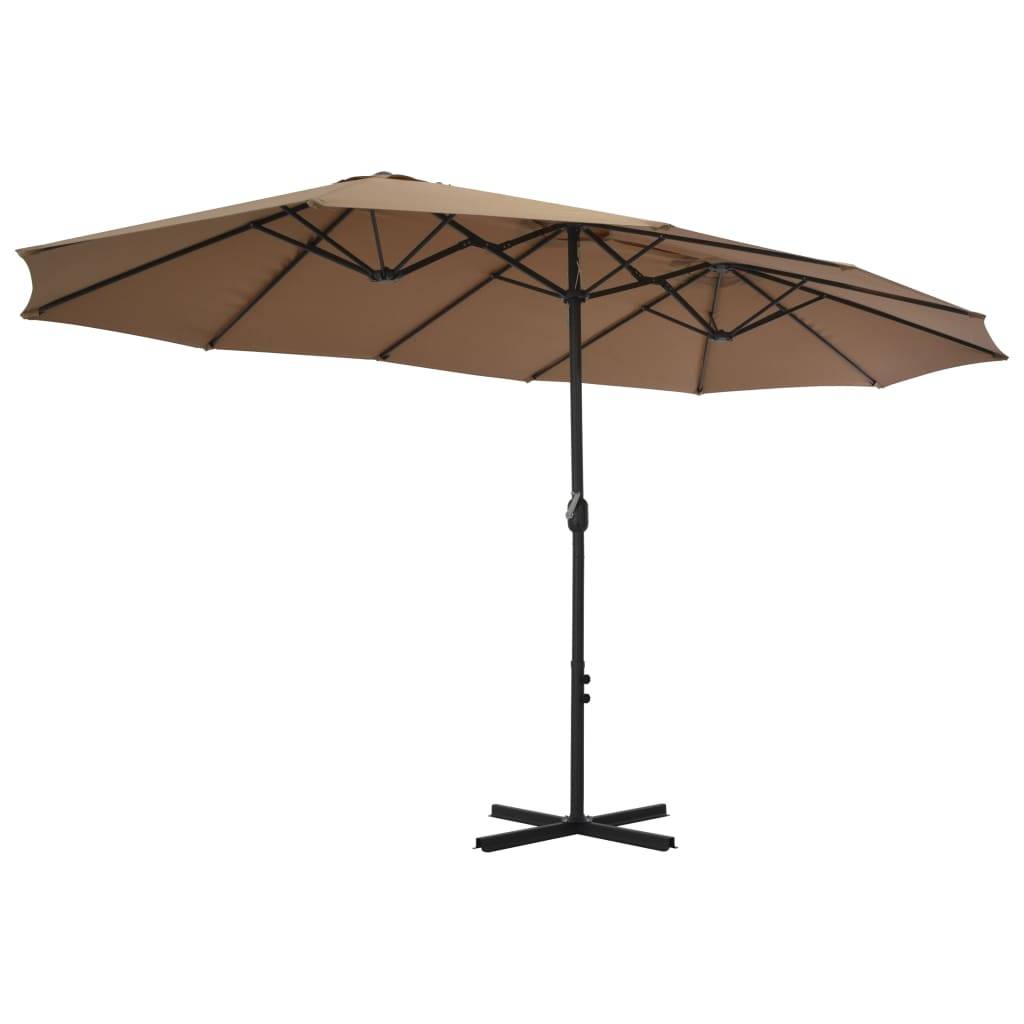 Vidaxl - Parasol d'extérieur et poteau en aluminium 460x270 cm taupe vidaXL 44870 - Imagen 3
